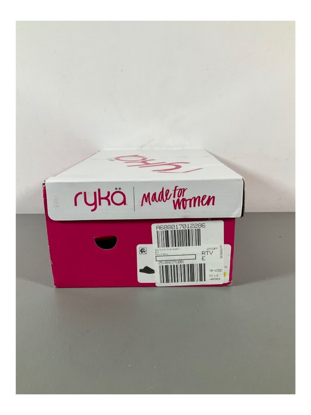 Ryka Women's Epic Black Knit Slide Sandals - Size 9 Medium, Comfort Cushion Slip